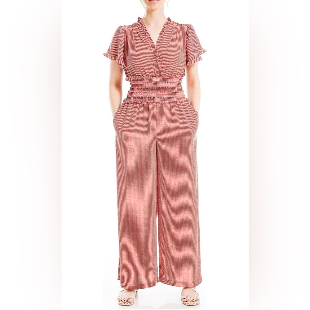 Max Studio orange and red jumpsuit NTW